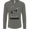 Parkour Free Running Break the Limit Mens Long Sleeve T-Shirt Charcoal