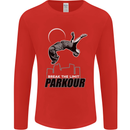 Parkour Free Running Break the Limit Mens Long Sleeve T-Shirt Red