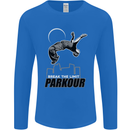 Parkour Free Running Break the Limit Mens Long Sleeve T-Shirt Royal Blue