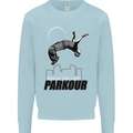 Parkour Free Running Break the Limit Mens Sweatshirt Jumper Light Blue