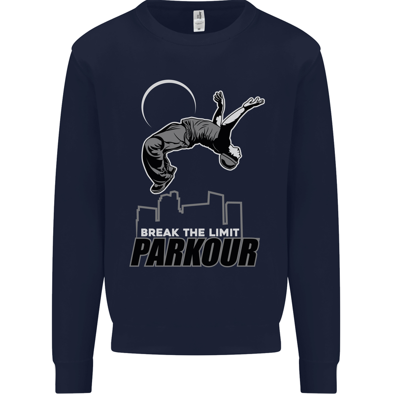 Parkour Free Running Break the Limit Mens Sweatshirt Jumper Navy Blue