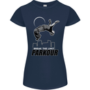 Parkour Free Running Break the Limit Womens Petite Cut T-Shirt Navy Blue