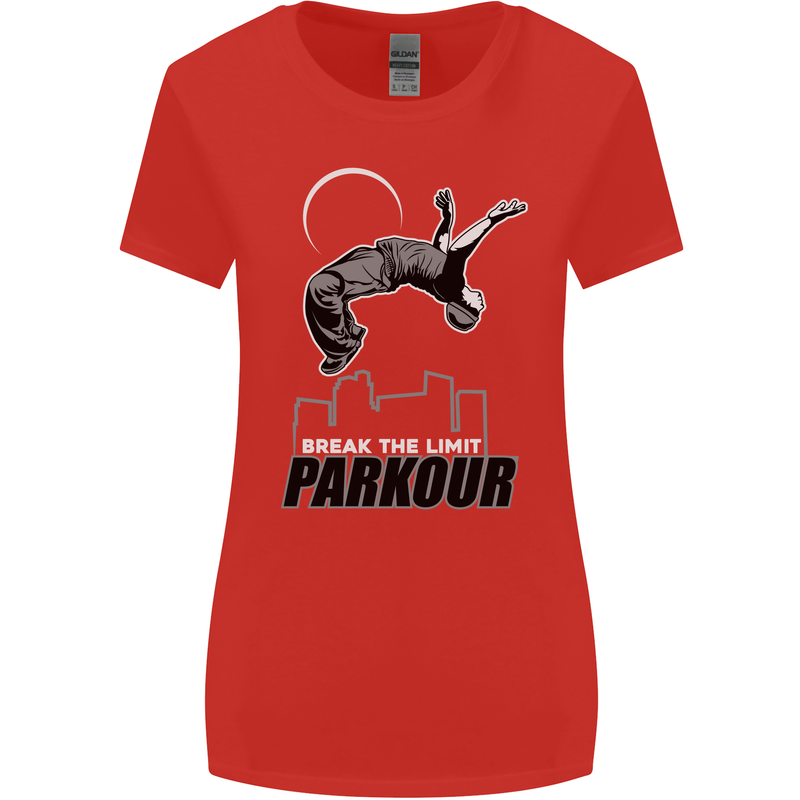Parkour Free Running Break the Limit Womens Wider Cut T-Shirt Red