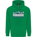 Parkour Free Running the Art of Movement Childrens Kids Hoodie Irish Green