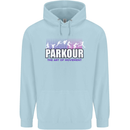 Parkour Free Running the Art of Movement Childrens Kids Hoodie Light Blue