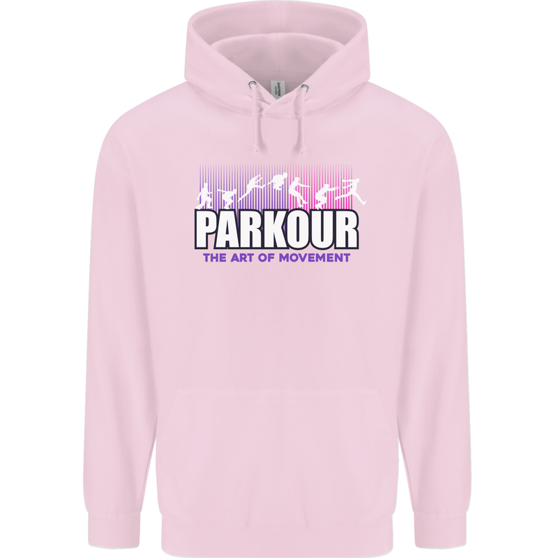 Parkour Free Running the Art of Movement Childrens Kids Hoodie Light Pink