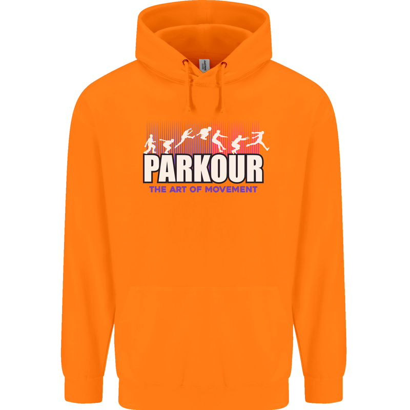 Parkour Free Running the Art of Movement Childrens Kids Hoodie Orange