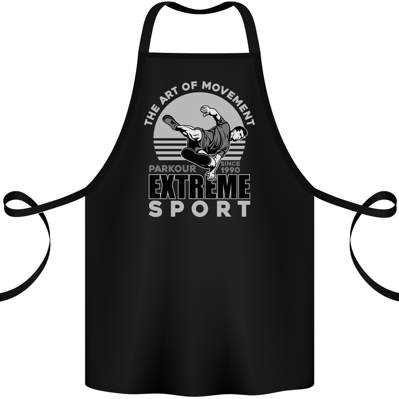 Parkour Free Running the Art of Movement Cotton Apron 100% Organic Black