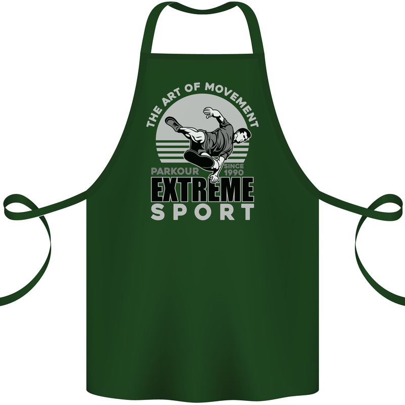 Parkour Free Running the Art of Movement Cotton Apron 100% Organic Forest Green