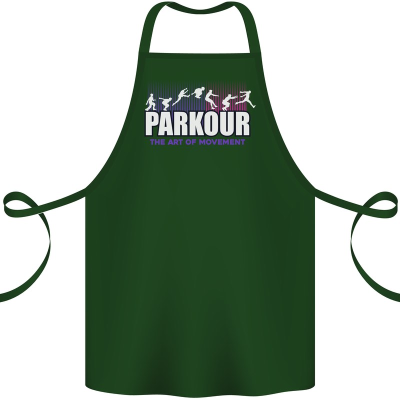 Parkour Free Running the Art of Movement Cotton Apron 100% Organic Forest Green
