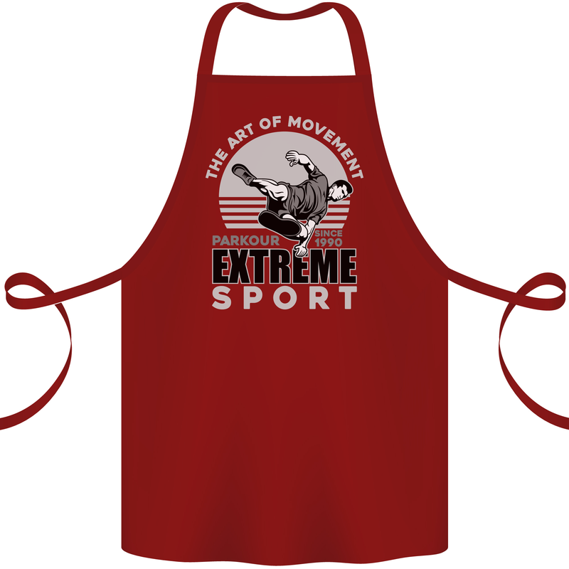 Parkour Free Running the Art of Movement Cotton Apron 100% Organic Maroon