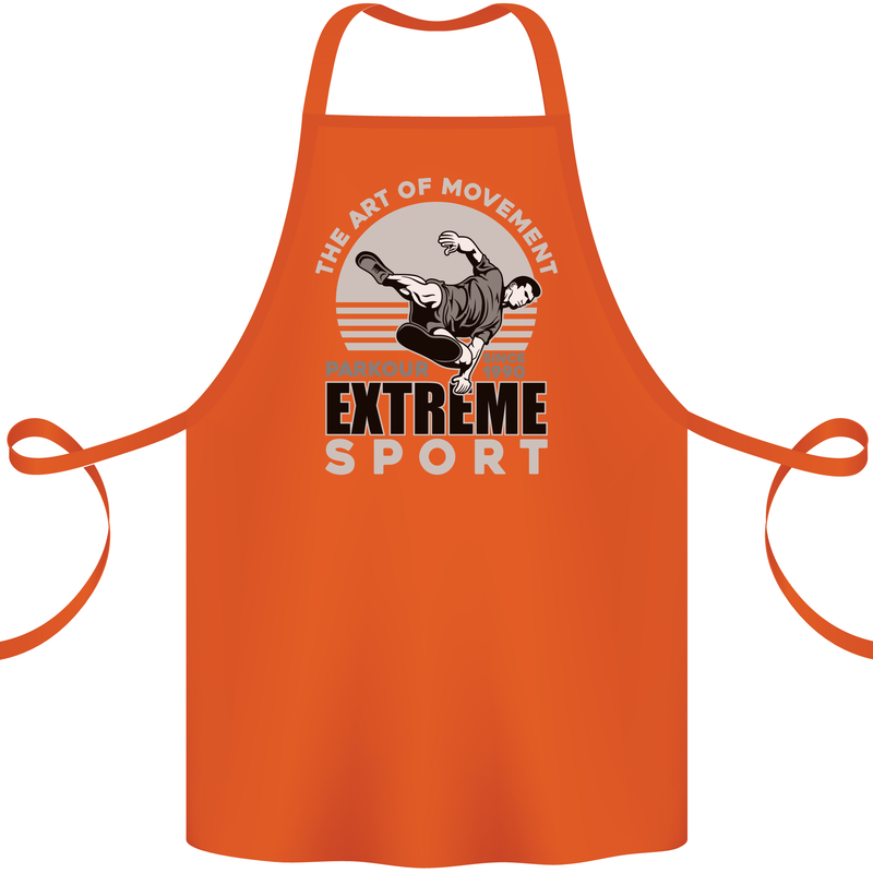 Parkour Free Running the Art of Movement Cotton Apron 100% Organic Orange