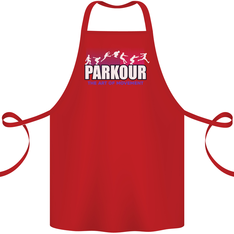 Parkour Free Running the Art of Movement Cotton Apron 100% Organic Red