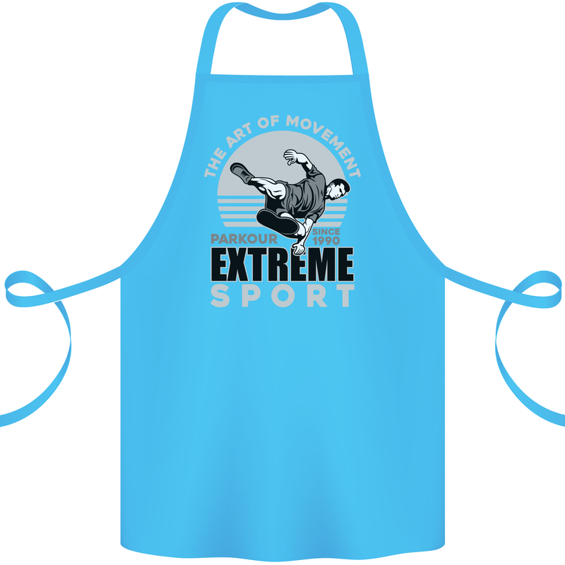 Parkour Free Running the Art of Movement Cotton Apron 100% Organic Turquoise