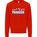 Parkour Free Running the Art of Movement Kids Sweatshirt Jumper Bright Red