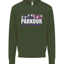 Parkour Free Running the Art of Movement Kids Sweatshirt Jumper Forest Green