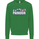 Parkour Free Running the Art of Movement Kids Sweatshirt Jumper Irish Green