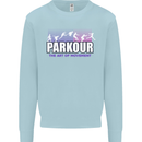 Parkour Free Running the Art of Movement Kids Sweatshirt Jumper Light Blue
