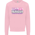 Parkour Free Running the Art of Movement Kids Sweatshirt Jumper Light Pink