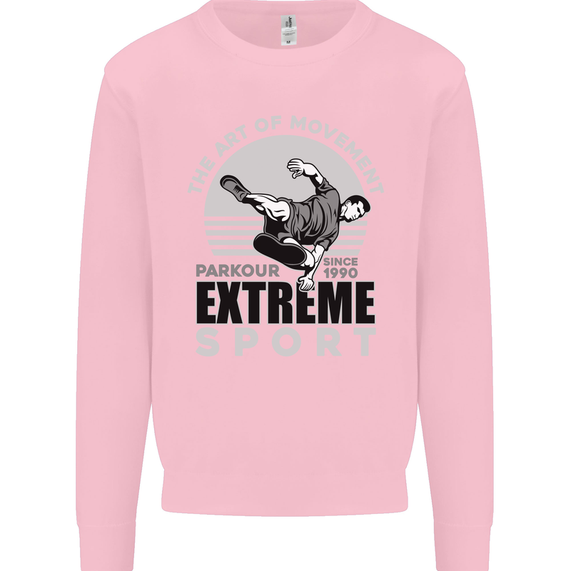 Parkour Free Running the Art of Movement Kids Sweatshirt Jumper Light Pink
