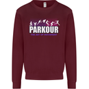 Parkour Free Running the Art of Movement Kids Sweatshirt Jumper Maroon