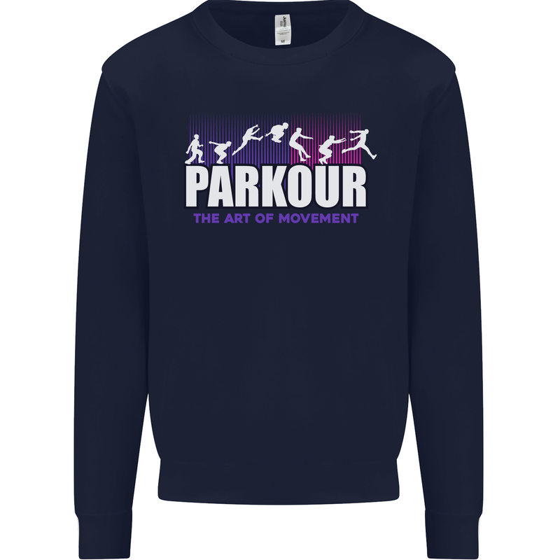 Parkour Free Running the Art of Movement Kids Sweatshirt Jumper Navy Blue