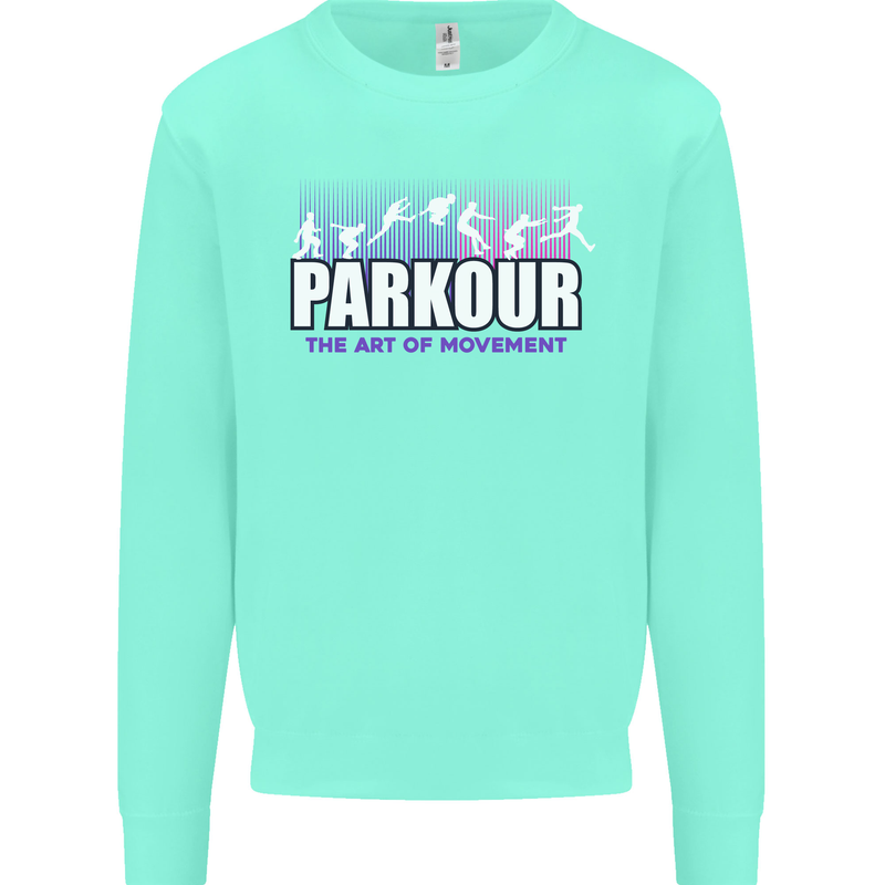 Parkour Free Running the Art of Movement Kids Sweatshirt Jumper Peppermint