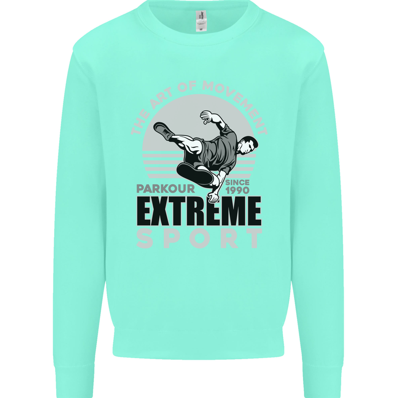 Parkour Free Running the Art of Movement Kids Sweatshirt Jumper Peppermint