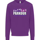 Parkour Free Running the Art of Movement Kids Sweatshirt Jumper Purple