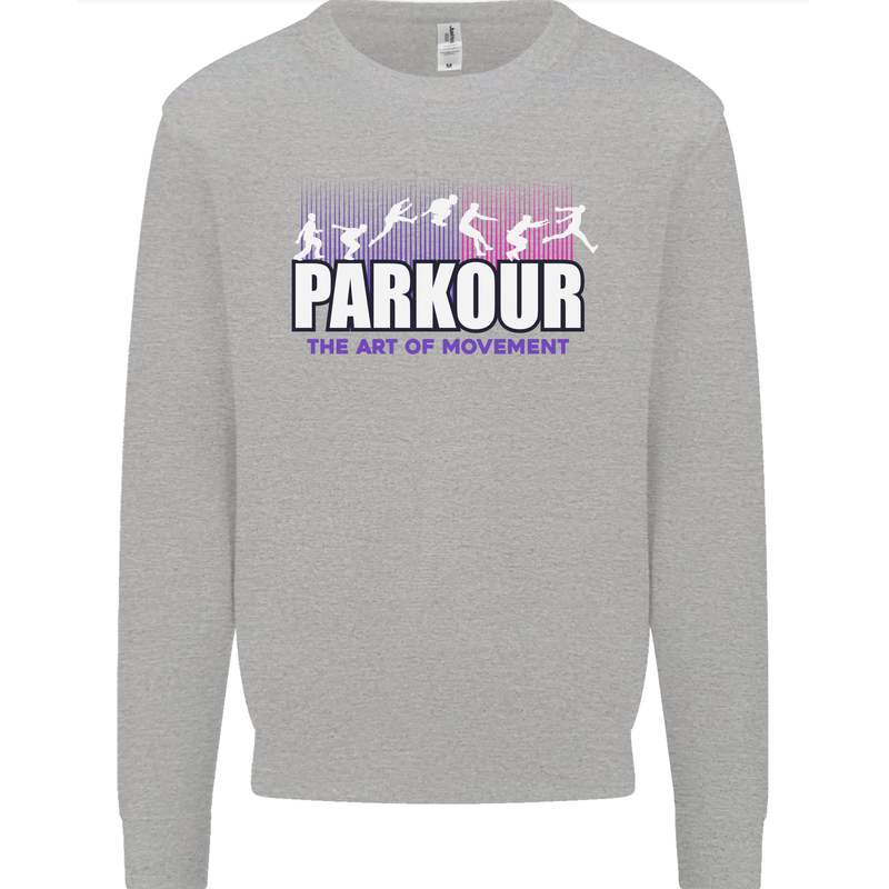 Parkour Free Running the Art of Movement Kids Sweatshirt Jumper Sports Grey