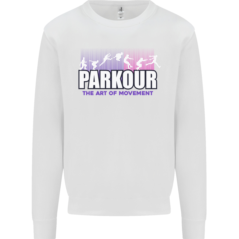 Parkour Free Running the Art of Movement Kids Sweatshirt Jumper White
