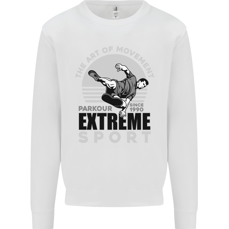 Parkour Free Running the Art of Movement Kids Sweatshirt Jumper White