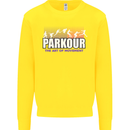 Parkour Free Running the Art of Movement Kids Sweatshirt Jumper Yellow