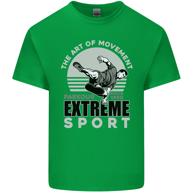 Parkour Free Running the Art of Movement Kids T-Shirt Childrens Irish Green
