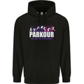 Parkour Free Running the Art of Movement Mens 80% Cotton Hoodie Black