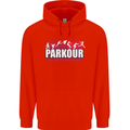 Parkour Free Running the Art of Movement Mens 80% Cotton Hoodie Bright Red