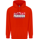 Parkour Free Running the Art of Movement Mens 80% Cotton Hoodie Bright Red