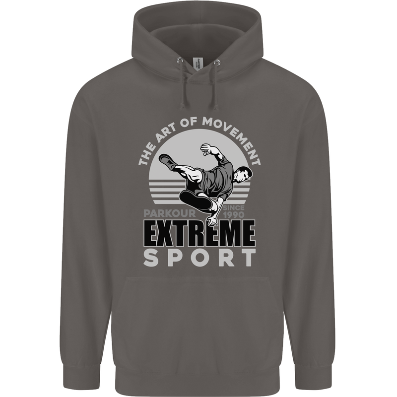 Parkour Free Running the Art of Movement Mens 80% Cotton Hoodie Charcoal