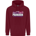 Parkour Free Running the Art of Movement Mens 80% Cotton Hoodie Maroon