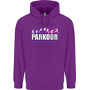 Parkour Free Running the Art of Movement Mens 80% Cotton Hoodie Purple