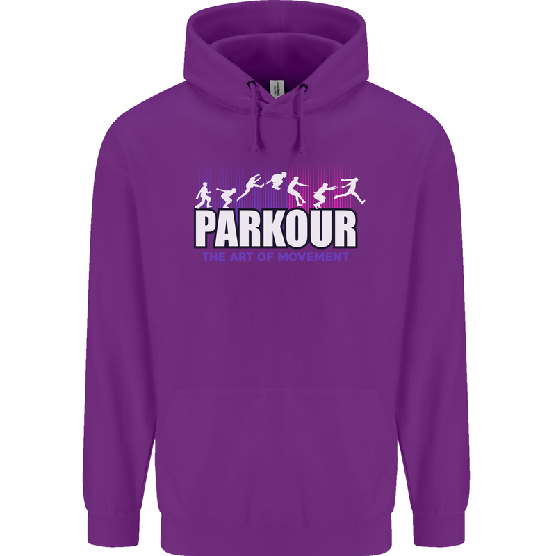 Parkour Free Running the Art of Movement Mens 80% Cotton Hoodie Purple