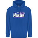 Parkour Free Running the Art of Movement Mens 80% Cotton Hoodie Royal Blue
