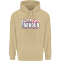 Parkour Free Running the Art of Movement Mens 80% Cotton Hoodie Sand
