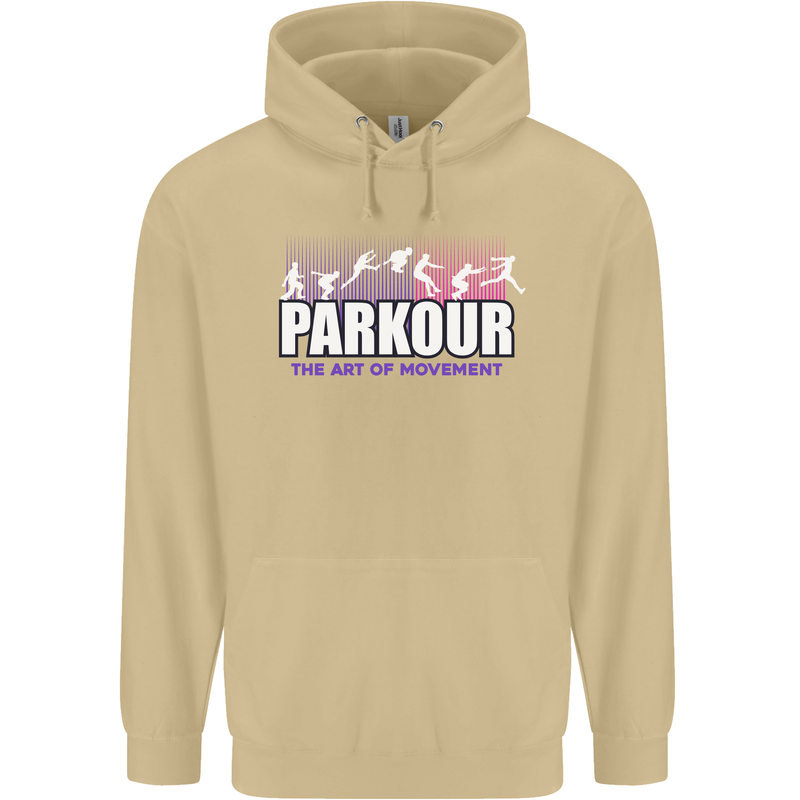 Parkour Free Running the Art of Movement Mens 80% Cotton Hoodie Sand