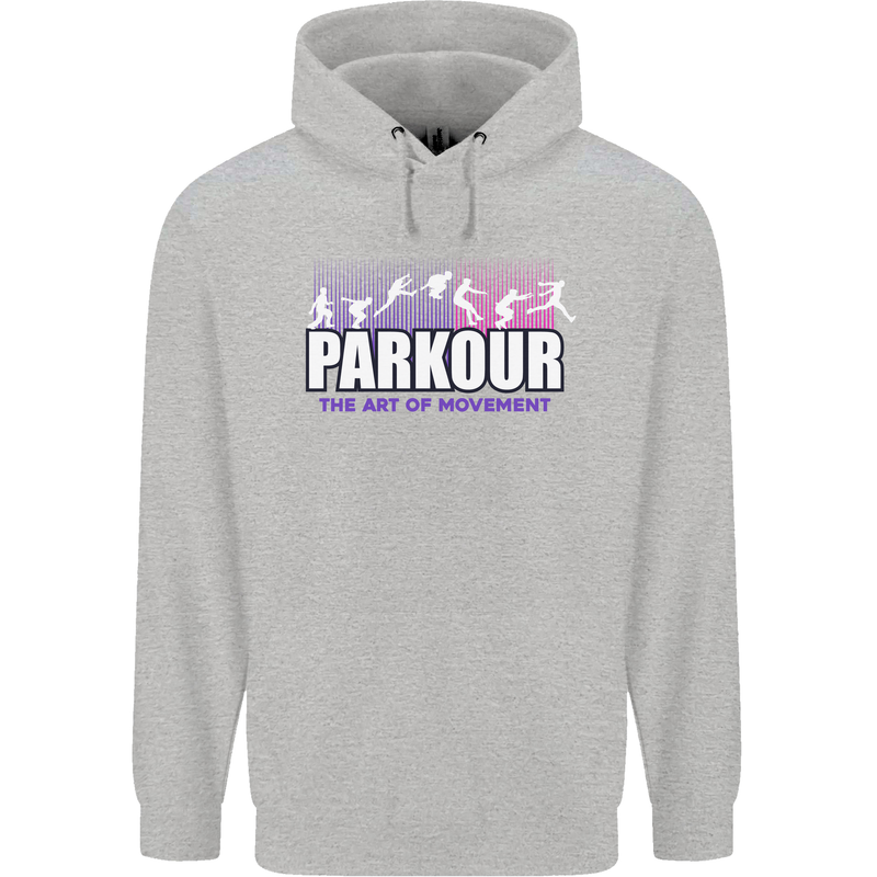 Parkour Free Running the Art of Movement Mens 80% Cotton Hoodie Sports Grey