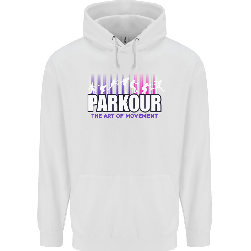 Parkour Free Running the Art of Movement Mens 80% Cotton Hoodie White