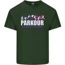 Parkour Free Running the Art of Movement Mens Cotton T-Shirt Tee Top Forest Green