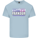 Parkour Free Running the Art of Movement Mens Cotton T-Shirt Tee Top Light Blue