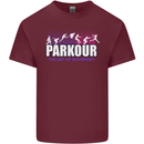 Parkour Free Running the Art of Movement Mens Cotton T-Shirt Tee Top Maroon
