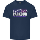 Parkour Free Running the Art of Movement Mens Cotton T-Shirt Tee Top Navy Blue